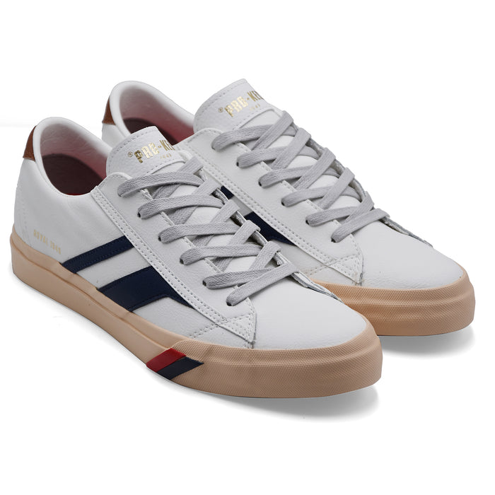 Pro Keds Sneakers Uomo ROYAL CLASSIC Pelle Bianca Dettagli Blu