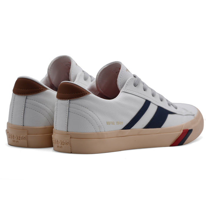 Pro Keds Sneakers Uomo ROYAL CLASSIC Pelle Bianca Dettagli Blu