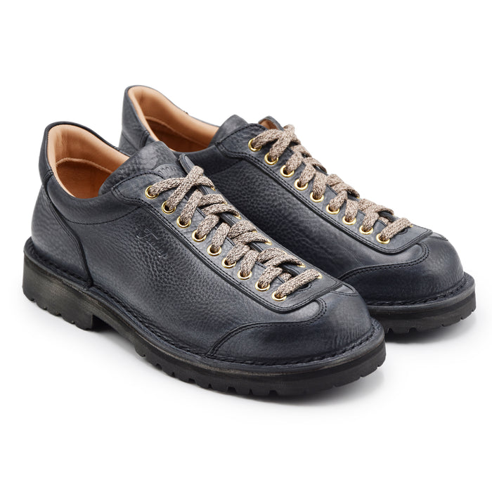 Fracap Allacciata Uomo Pedula SAMU Vera Pelle Nero Invecchiato