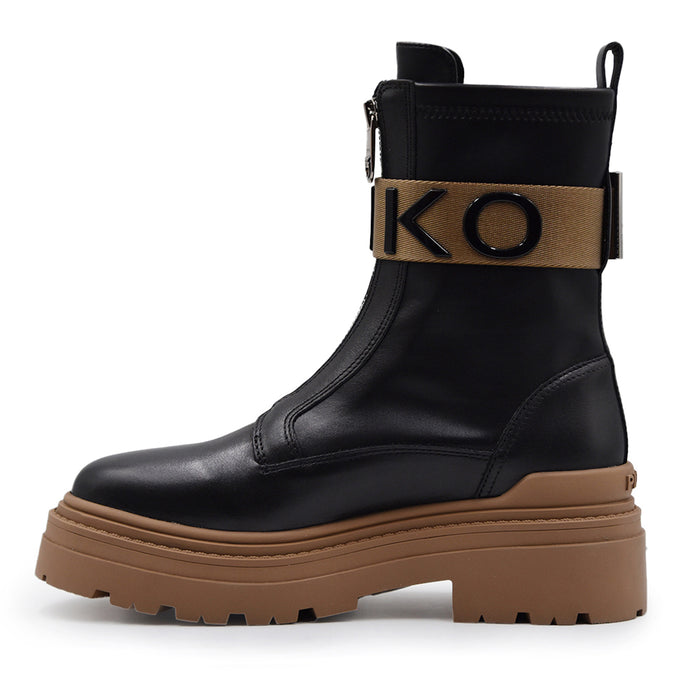 Stivaletto Pinko Donna Nero Ankle Boot Calf Con Zip Centrale