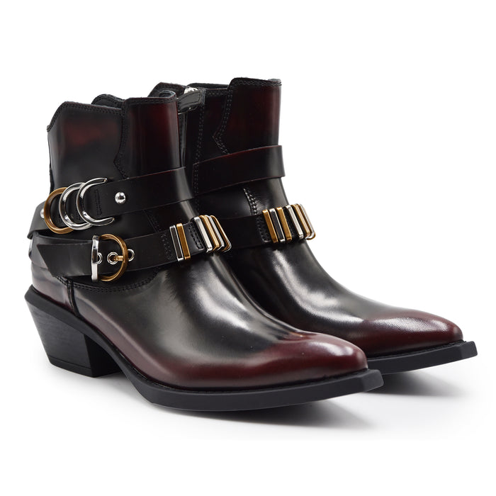 Texani Pinko Tex 13 Rosso Bordeaux Donna Con Dettagli Metallici