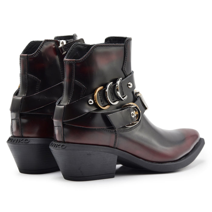 Texani Pinko Tex 13 Rosso Bordeaux Donna Con Dettagli Metallici