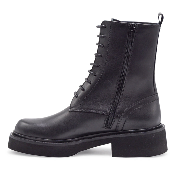 Anfibi Artigianali Da Donna Riccardo P. Nero Con Zip Laterale