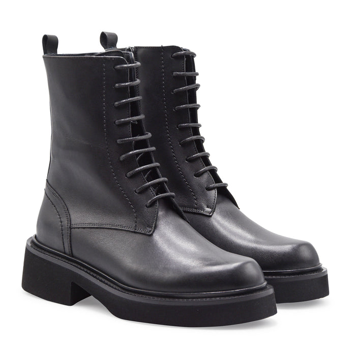 Anfibi Artigianali Da Donna Riccardo P. Nero Con Zip Laterale