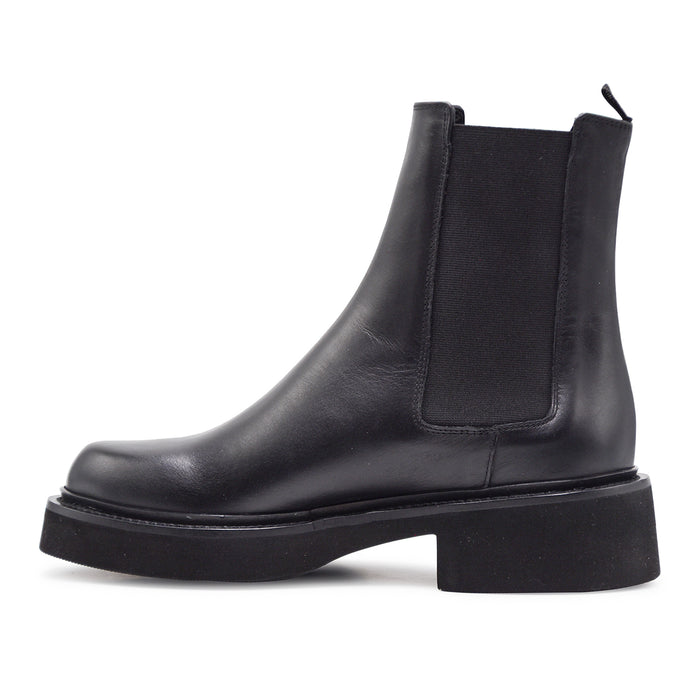 Stivaletti Chelsea Donna Riccardo P. Nero Realizzate In Italia