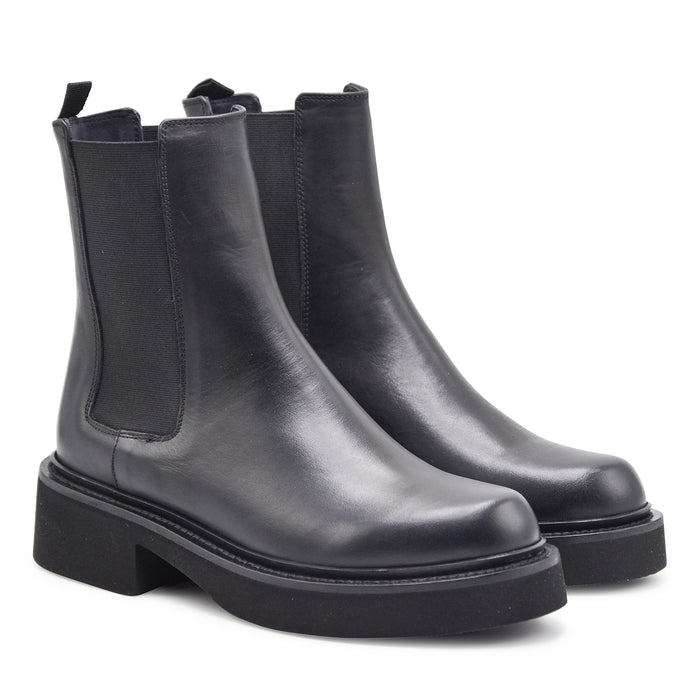Stivaletti Chelsea Donna Riccardo P. Nero Realizzate In Italia
