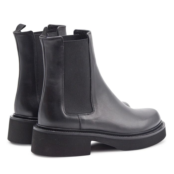 Stivaletti Chelsea Donna Riccardo P. Nero Realizzate In Italia