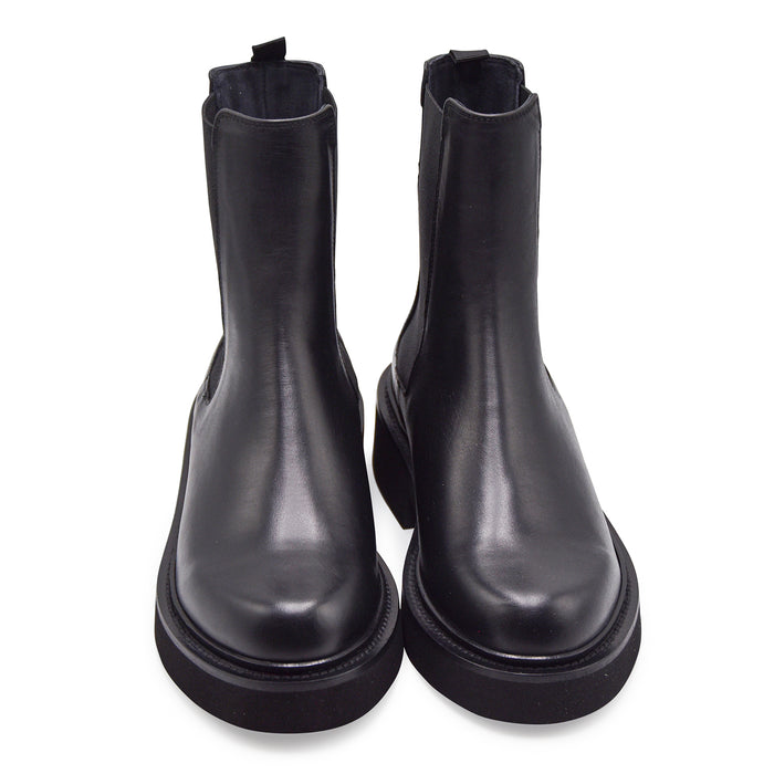 Stivaletti Chelsea Donna Riccardo P. Nero Realizzate In Italia