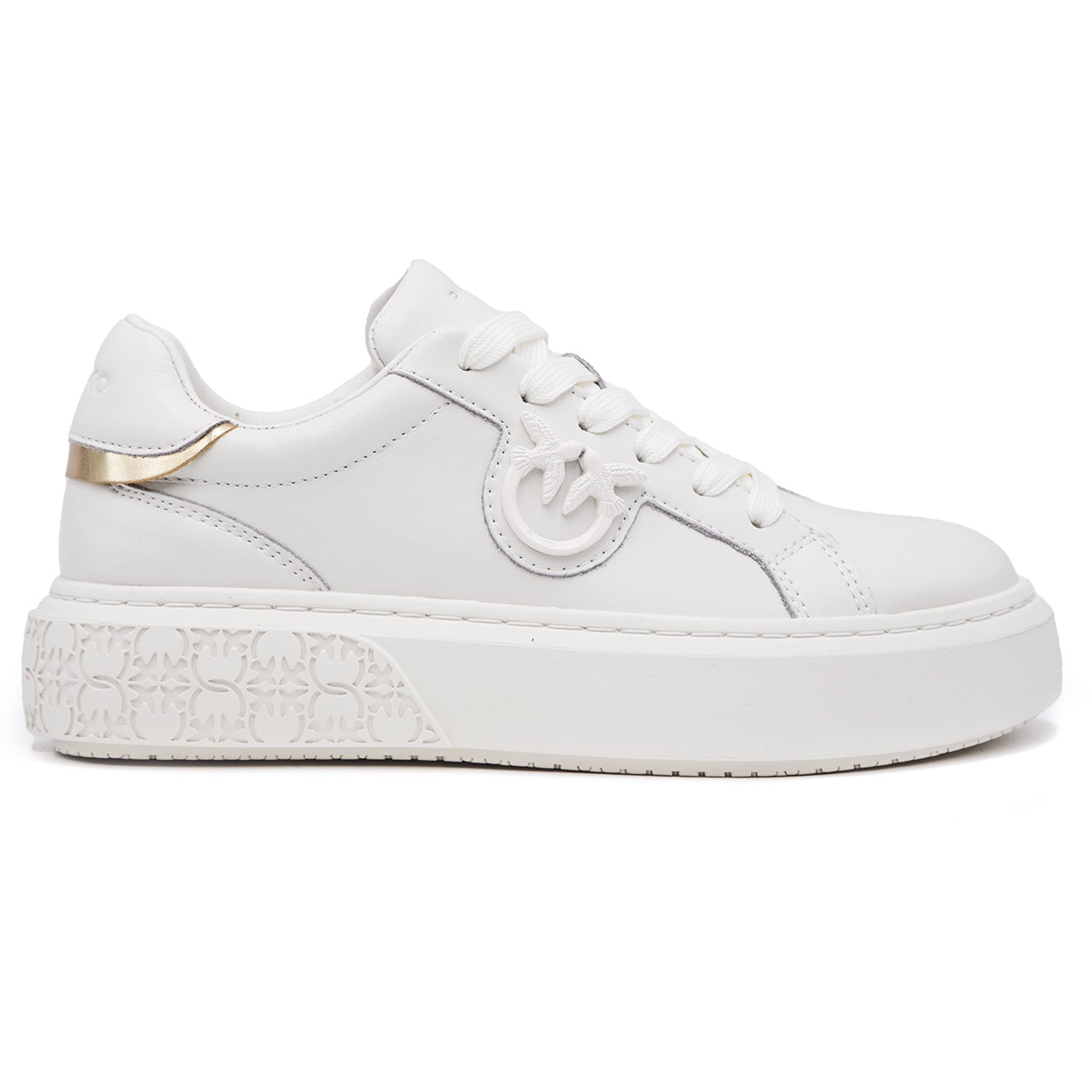 Pinko Yoko 12 White Women's Sneakers With Tone On Tone Logo