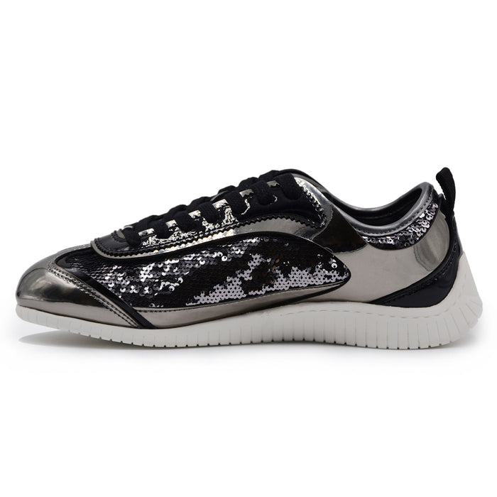 Sneakers Donna Pinko Reby 10 Mirror Pewter Paillettes Argento