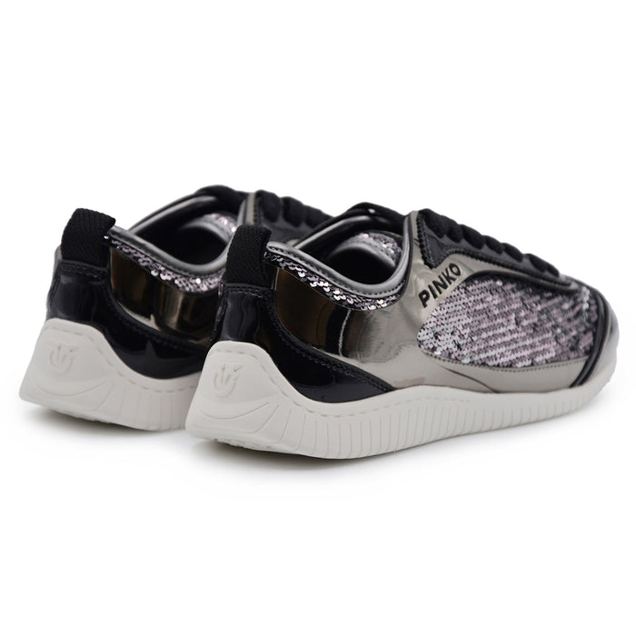 Sneakers Donna Pinko Reby 10 Mirror Pewter Paillettes Argento