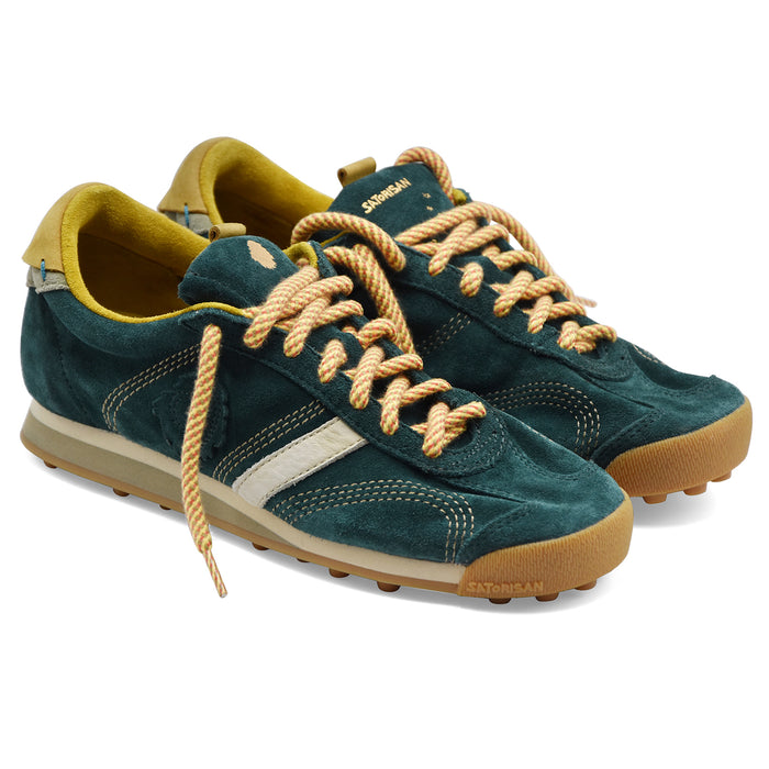 Sneakers Uomo Satorisan Stardust Vera Pelle Scamosciata Verde