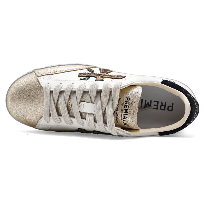 Sneakers Premiata Donna Stevend 7605 Bianco Oro UnlikeButTrue