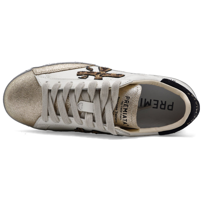 Sneakers Premiata Donna Stevend 7605 Bianco Oro UnlikeButTrue