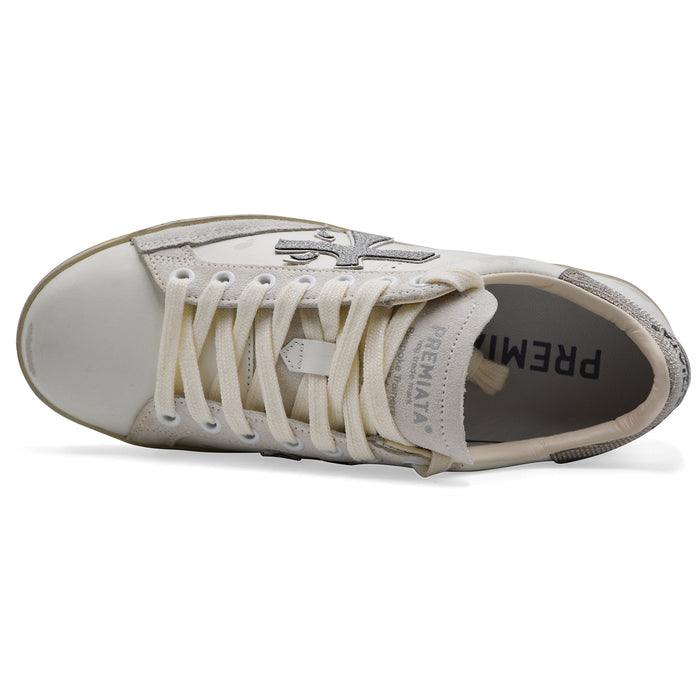 Sneakers Premiata STEVEND 8127 Donna Bianco Con Effetto Vissuto