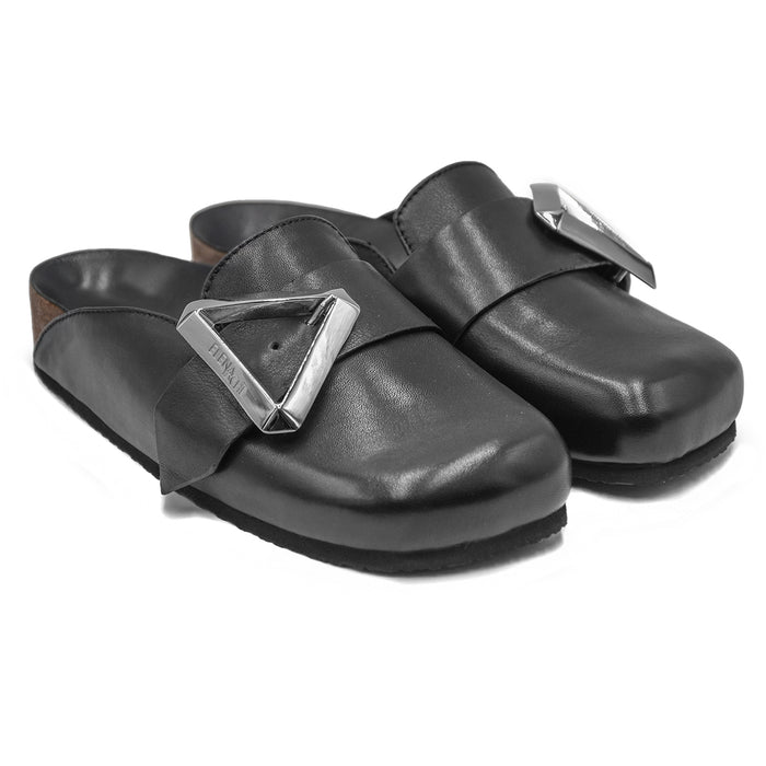 Scarpe Sabot Pelle Donna Elena Iachi Nero Sabot Donna Con Plantare