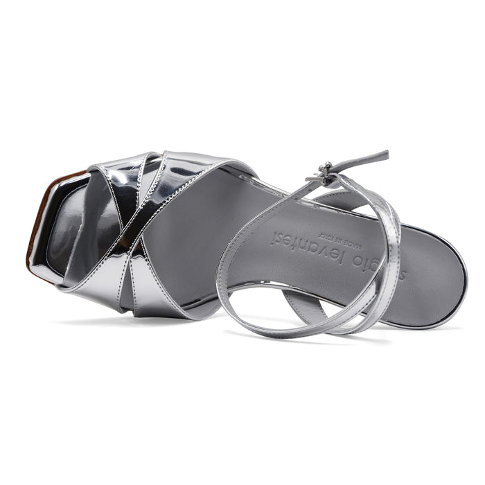 Sandali Donna Sergio Levantesi Tanay6 Specchio Argento Tacco 9