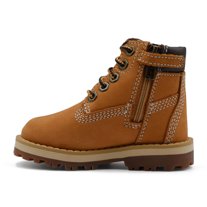 Scarponcini Timberland Bambino Courma Mid Pelle Wheat Zip A Lato