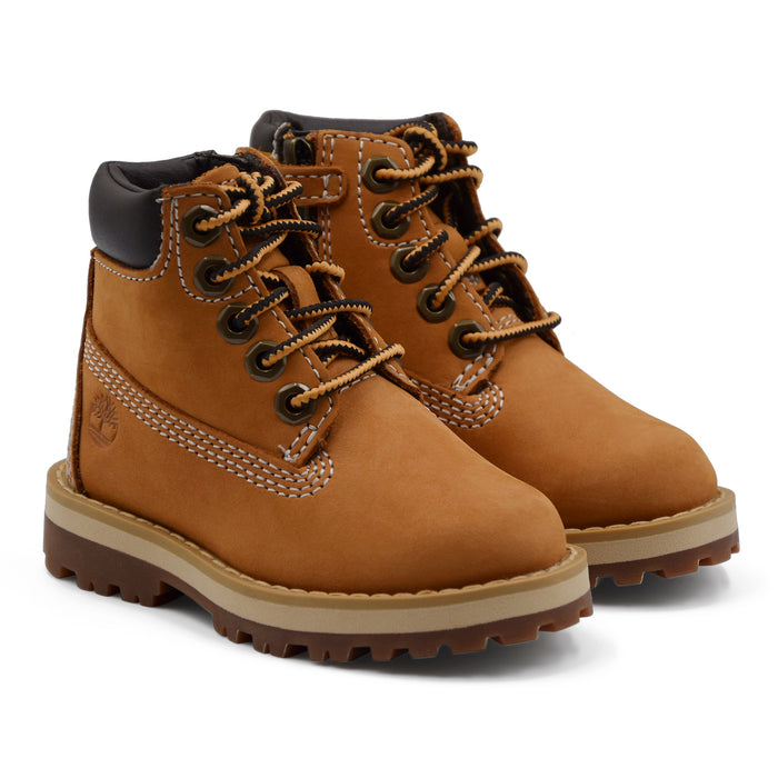 Scarponcini Timberland Bambino Courma Mid Pelle Wheat Zip A Lato