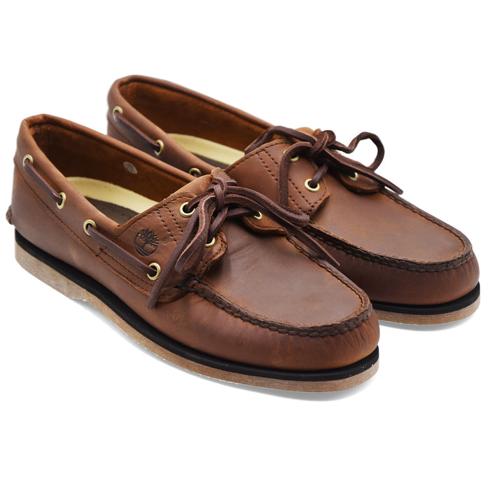 Timberland Men's Leather Boat Shoes Brown Leather Lace