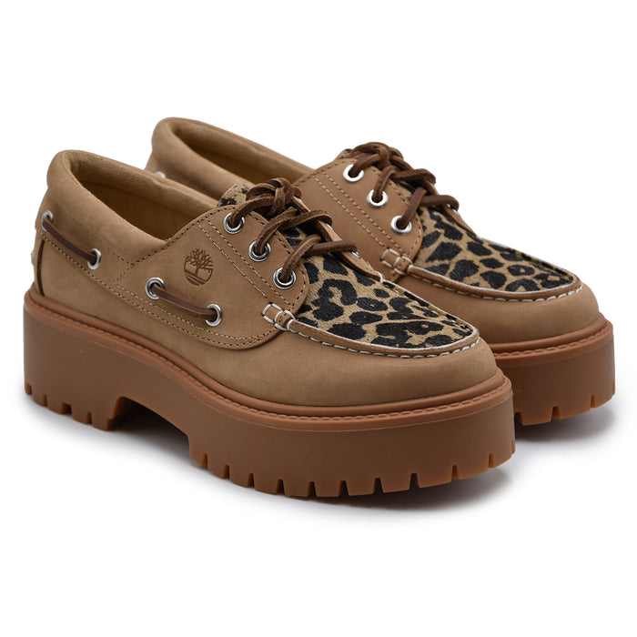 Allacciata Timberland Donna Pelle Beige BOAT SHOE STONE STREET