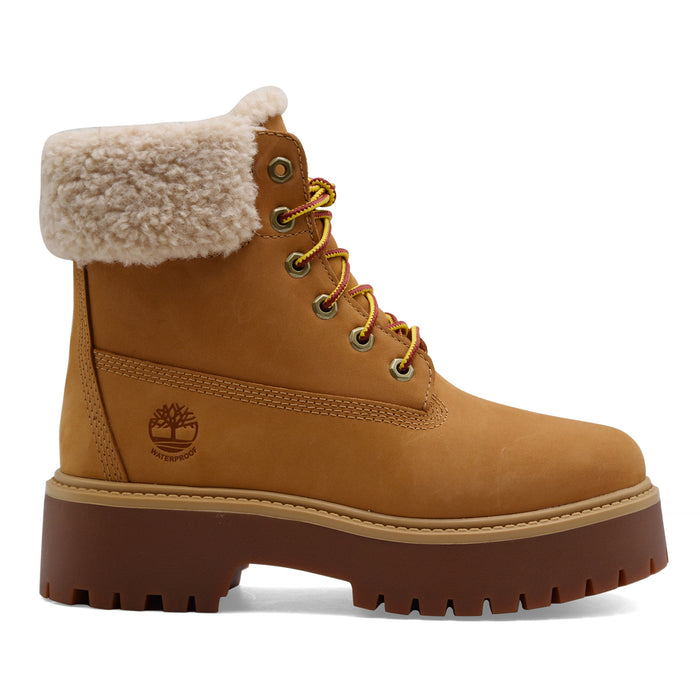 Stivaletti Timberland Donna In Pelle Cuoio Pelliccia Waterproof