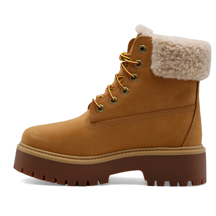 Stivaletti Timberland Donna In Pelle Cuoio Pelliccia Waterproof