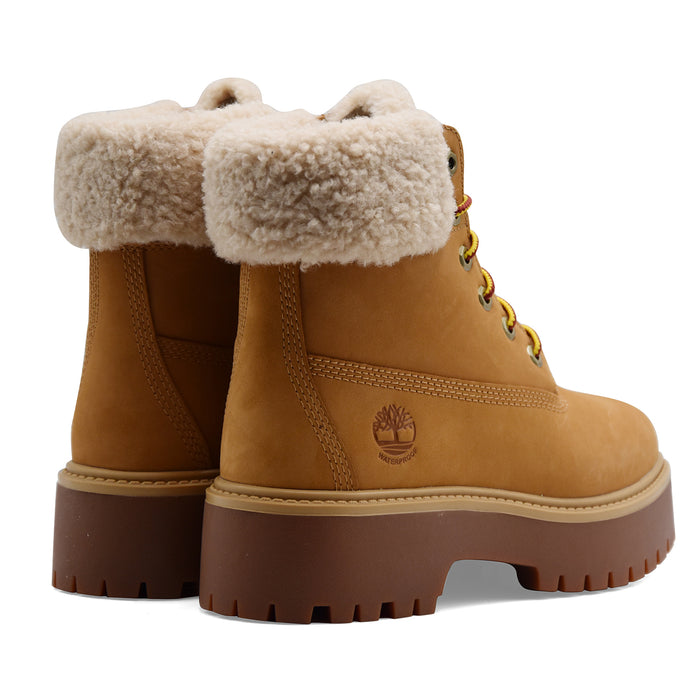 Stivaletti Timberland Donna In Pelle Cuoio Pelliccia Waterproof