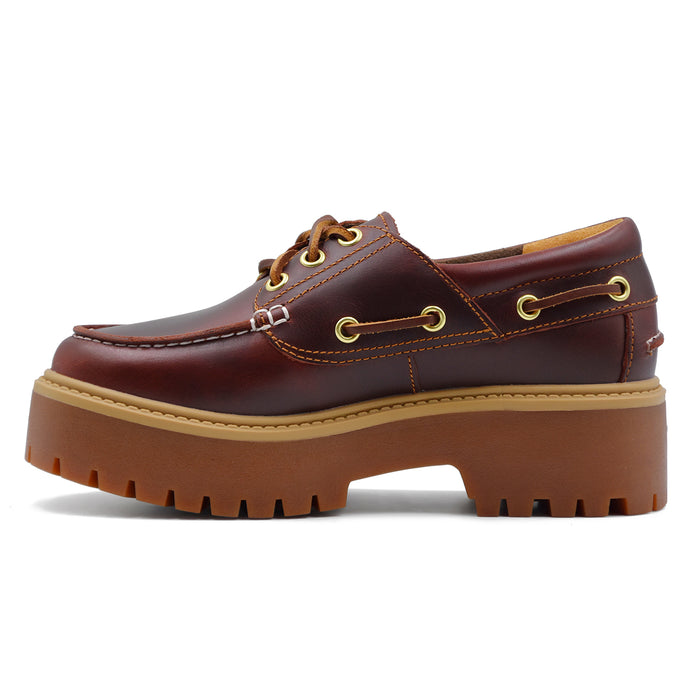 Timberland Women's Stone Street Brown Leather Boat Shoes