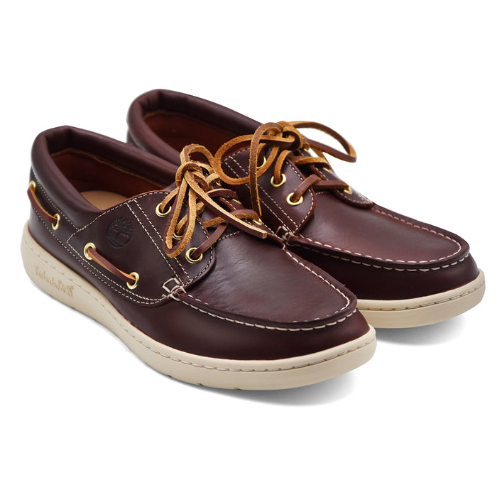 Timberland Men's Boat Shoes Brown Leather Rubber Sole