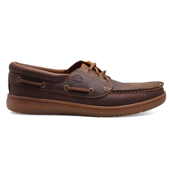 Timberland Men's Brown Oiled Nubuck Leather Boat Shoes
