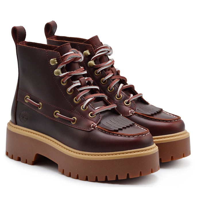 Timberland Donna Stivaletti Stone Street Sfrangiati Burgundy