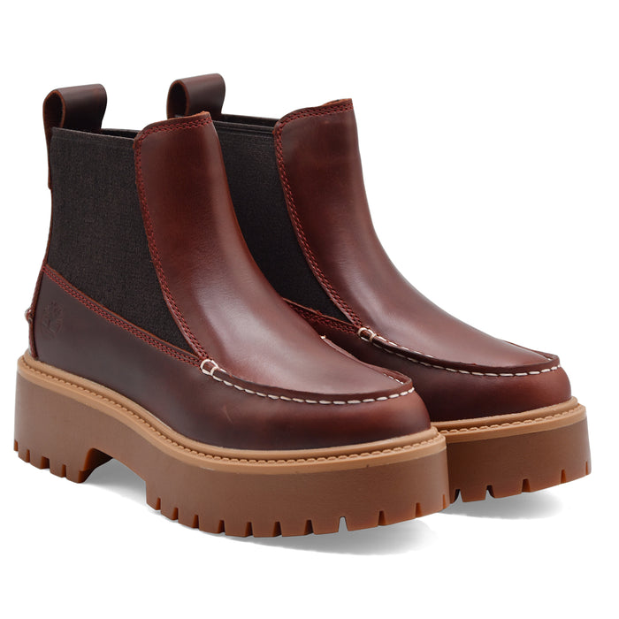 Stivaletti Timberland Donna In Pelle Burgundy Mid Chelsea Boot