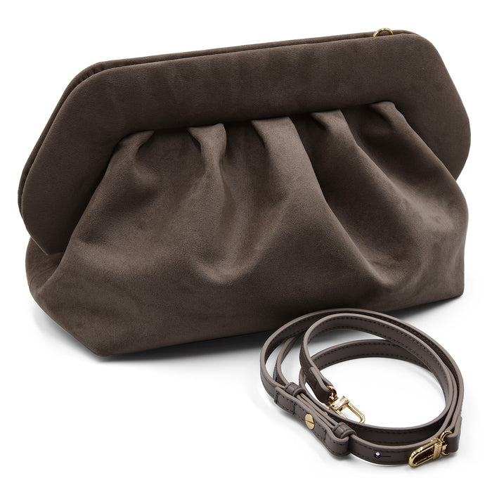 Borsa THEMOIRè Donna Bios Grigio Suede Vegan Mud Con Tracolla
