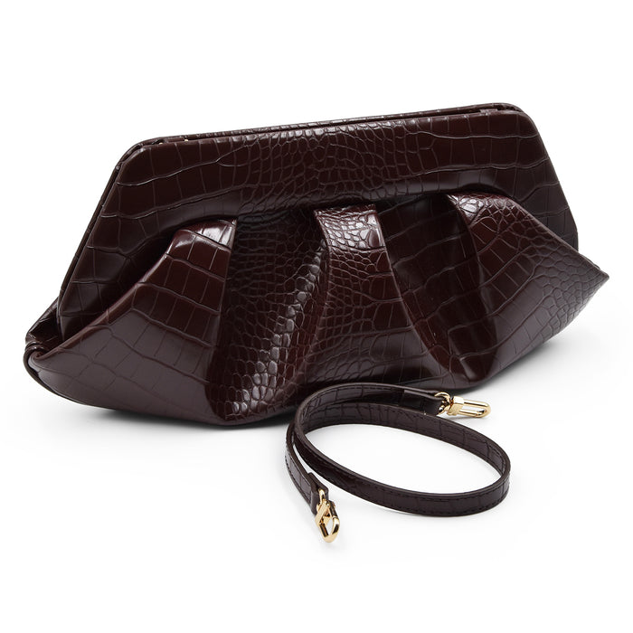 Borsa THEMOIRèDonna Emera Vegan Croco Ebony Tracolla Regolabile