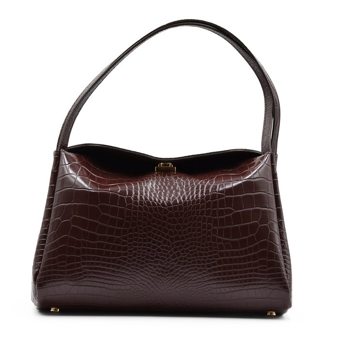 Borsa Donna THEMOIRè Eudora Croco Ebony Vegan Stile Grintoso