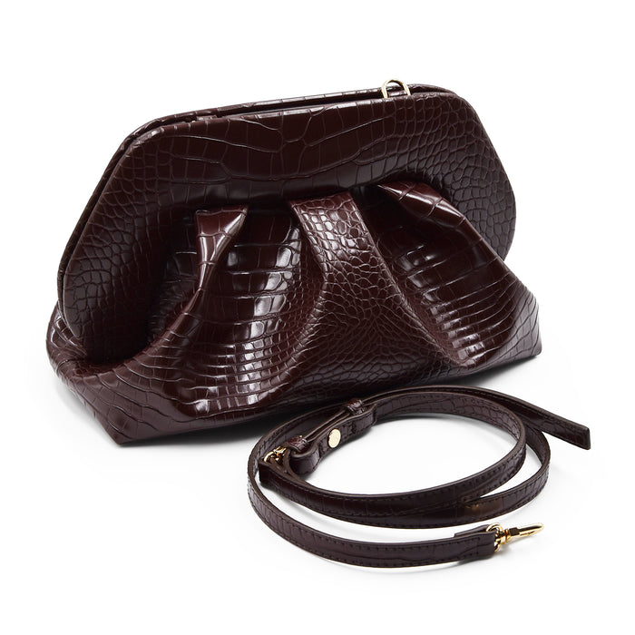 Borsa THEMOIRè Tia Donna Pochette Con Tracolla Vegan Croco Ebony