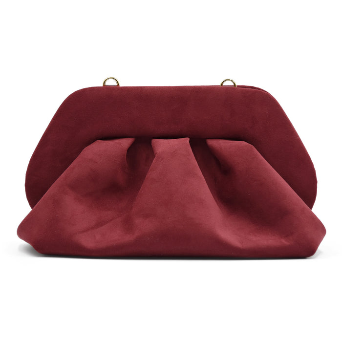 Borsa Themoirè Tia Vegan Suede Color Prune Design Sostenibile