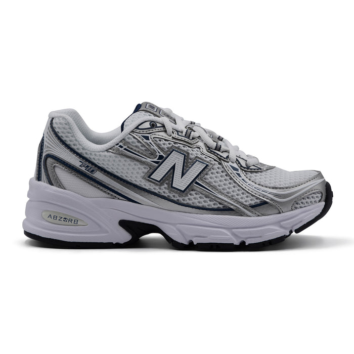 Sneakers New Balance 740 Donna Bianco Argento Blu Stile Grintoso
