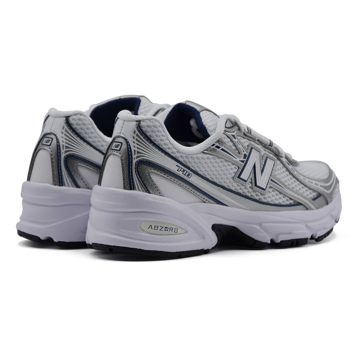 Sneakers New Balance 740 Donna Bianco Argento Blu Stile Grintoso