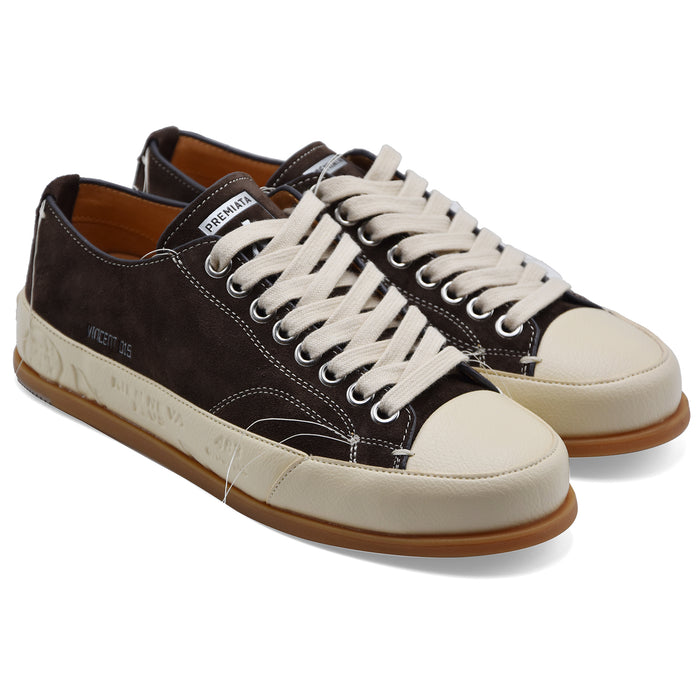 Premiata Sneakers Uomo Camoscio Marrone VINCE015 Stile Vintage