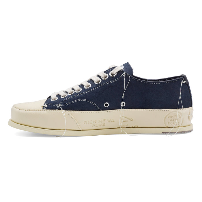 Sneakers Premiata Vince015 Uomo Pelle Blu Navy Con Suola Bianca