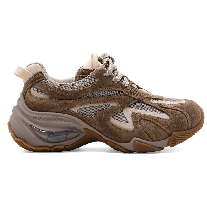 Sneakers Ash Viper Donna Beige Taupe In Camoscio E Mesh Tecnico