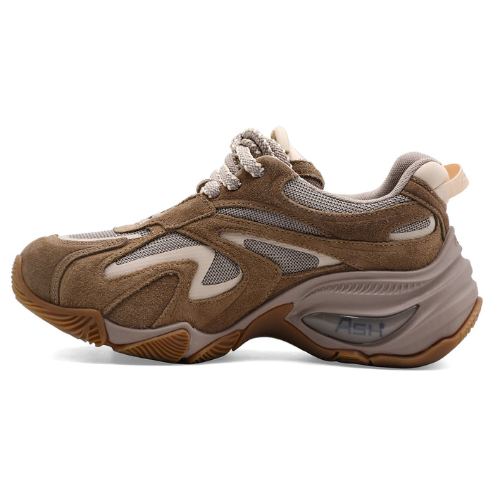 Sneakers Ash Viper Donna Beige Taupe In Camoscio E Mesh Tecnico