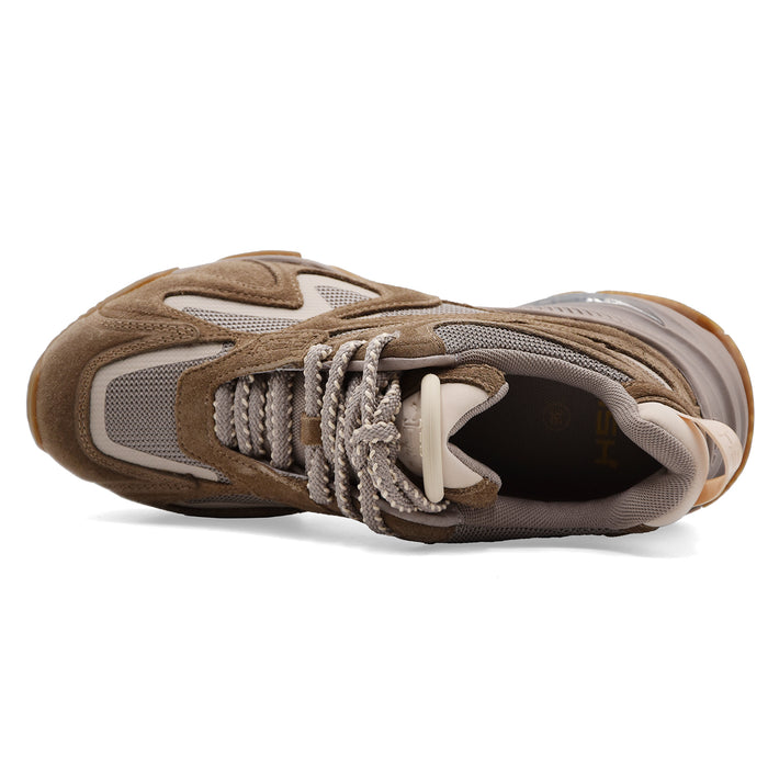 Sneakers Ash Viper Donna Beige Taupe In Camoscio E Mesh Tecnico