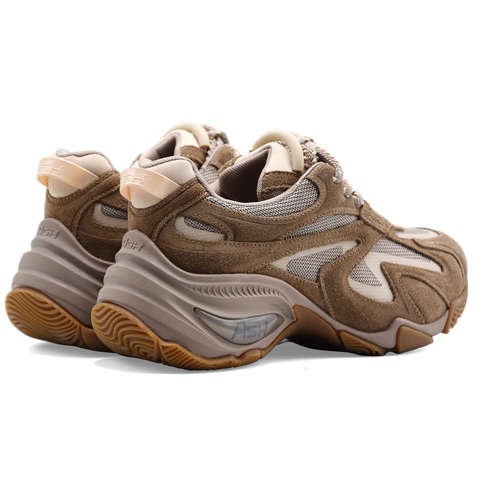 Sneakers Ash Viper Donna Beige Taupe In Camoscio E Mesh Tecnico