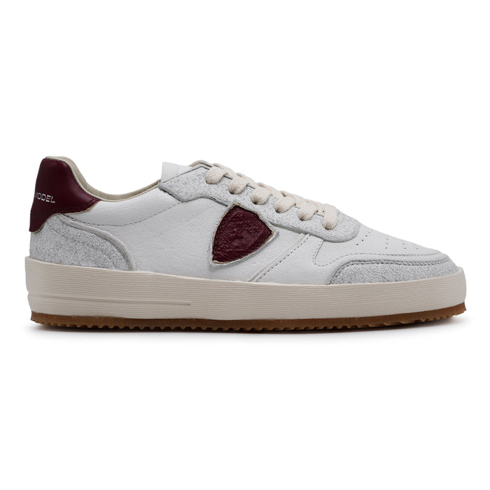 Sneakers Philippe Model Nice Low Donna Bianco Vinaccia Cracklè