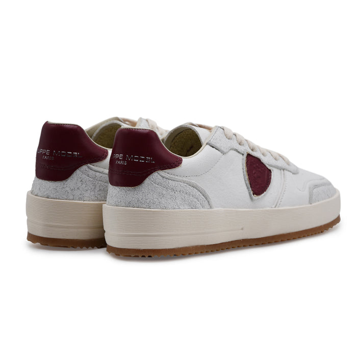 Sneakers Philippe Model Nice Low Donna Bianco Vinaccia Cracklè