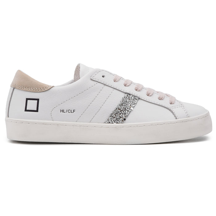 Sneakers D.A.T.E. Hill Low Bianco Donna Con Abbellimento Glitter