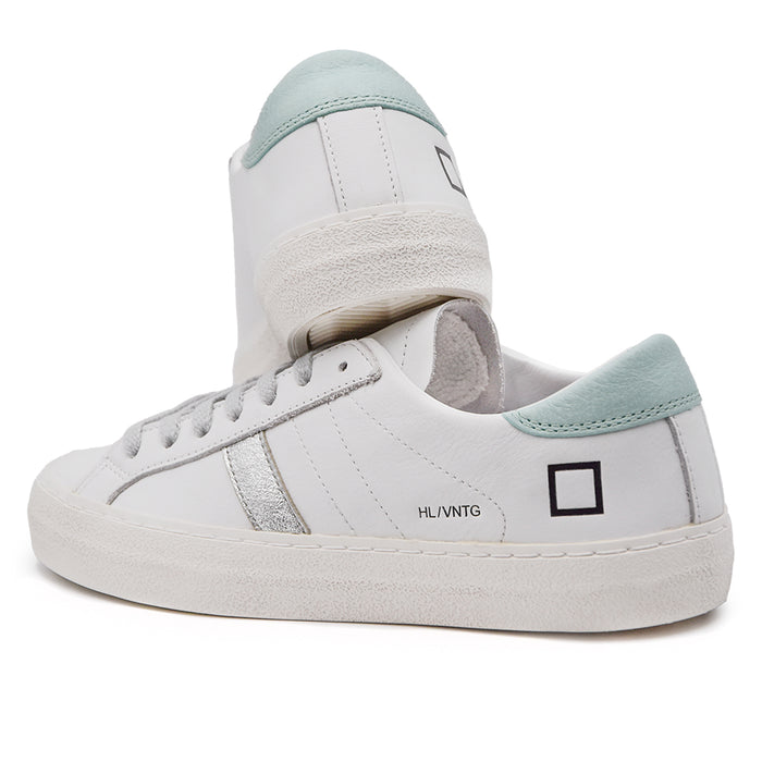Sneakers Donna D.A.T.E. Hill Low Bianco Con Contrasto Nel Tallone